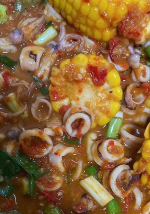 Cumi Saus Padang ala Seafood tumpah